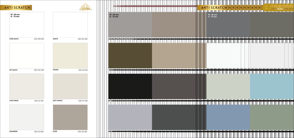 Super Matt colour swatch chart