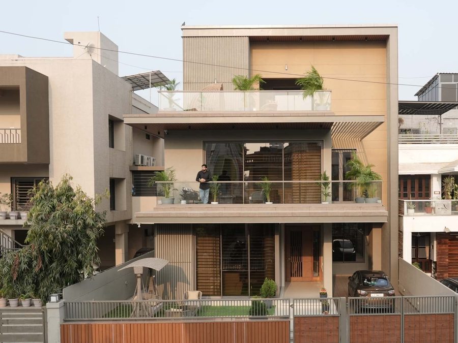 Flexi Clay cladding on a modern house facade