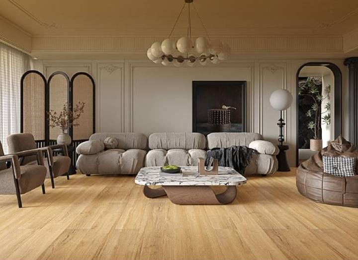 Immenso Hybrid Laminate — apartment living room, wide plank
