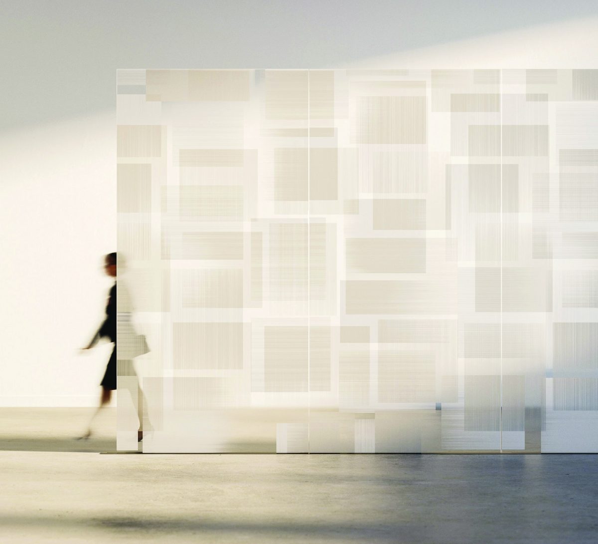 Interior glazed wall in ViviGraphix Gradiance glass