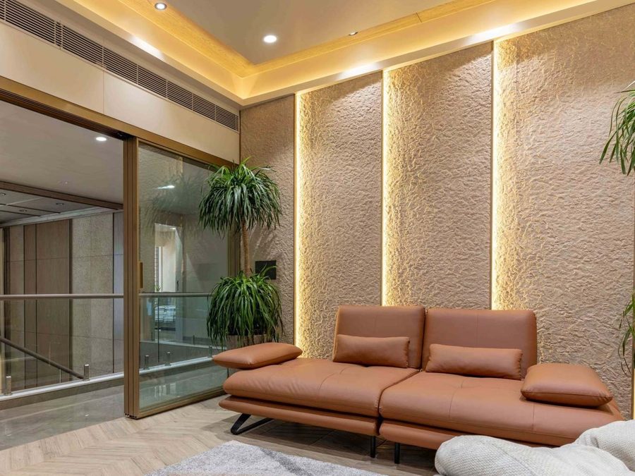Flexi Clay panel installed on a real balcony wall