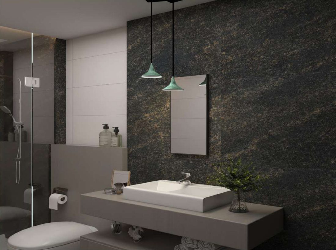 Textured stone highlighter wall