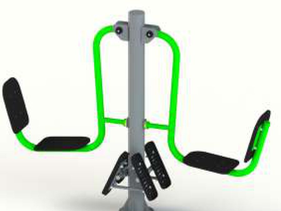 Outdoor gym leg press double station