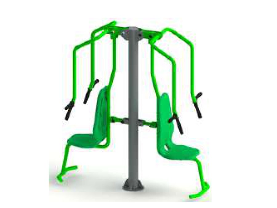 Outdoor gym chest press double station