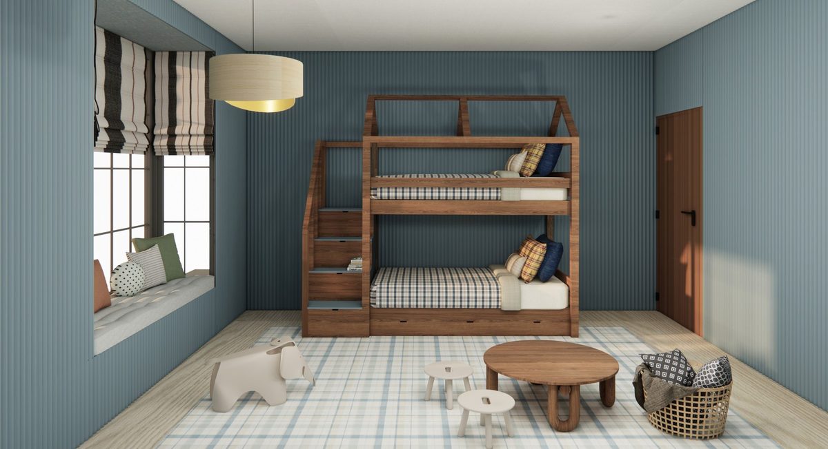 Children's room with HDHMR panelled walls